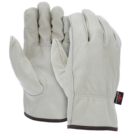 Mcr Safety Cowhide Drivers Gloves, Medium, Leather, Beige, PR 3211M